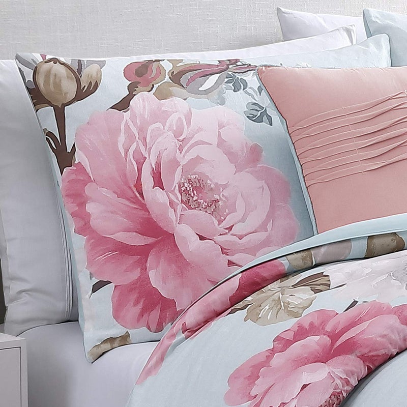 Riverbrook Home Elite Collection Comforter Set, Queen, Ridgely - Spa/Blush, 7 Piece Set - Image 2